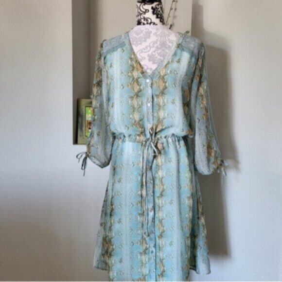 EsQualo Lace Chiffon Summer Dress NWT Sz 6 - Picture 4 of 14